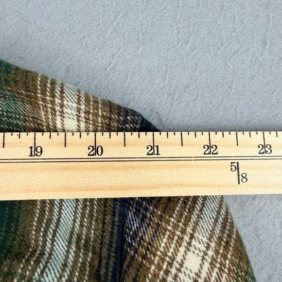 Pendleton Burnside Mens XXL Green Plaid Flannel Button Down Shirt 100% Cotton - Picture 8 of 11